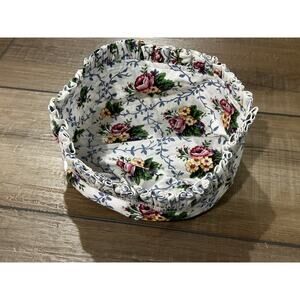 Longaberger Mothers Day Rose Floral Fabric Basket of Love Liner NEW 1995 ROUND